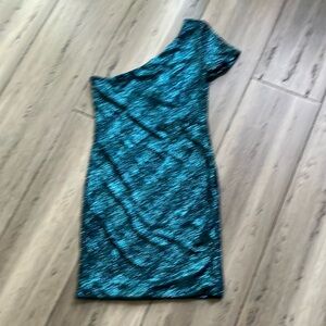 Guess by Marciano Blue One-Shoulder Bodycon Mini Dress S